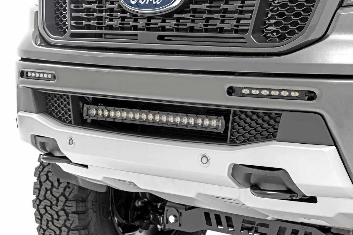 Fits Ford Ranger (19-23) LED Light Kit Bumper Mount 6_ Black Slimline Pair 70829